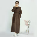 1574# Islamic Clothing Linen Closed Abaya Daily Wear Muslim Girls Abaya Turkey Abaya