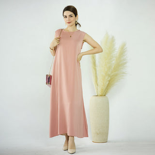 1584#EID Slip Dress Inner Basic Sleeveless Maix Dress Satin Abaya