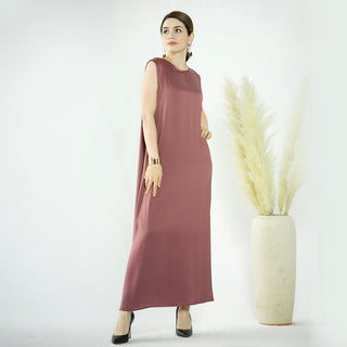 1584#EID Slip Dress Inner Basic Sleeveless Maix Dress Satin Abaya