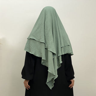 2307# New arrival wrinkle crepe two layer fashion prayer scarf head cover shawl