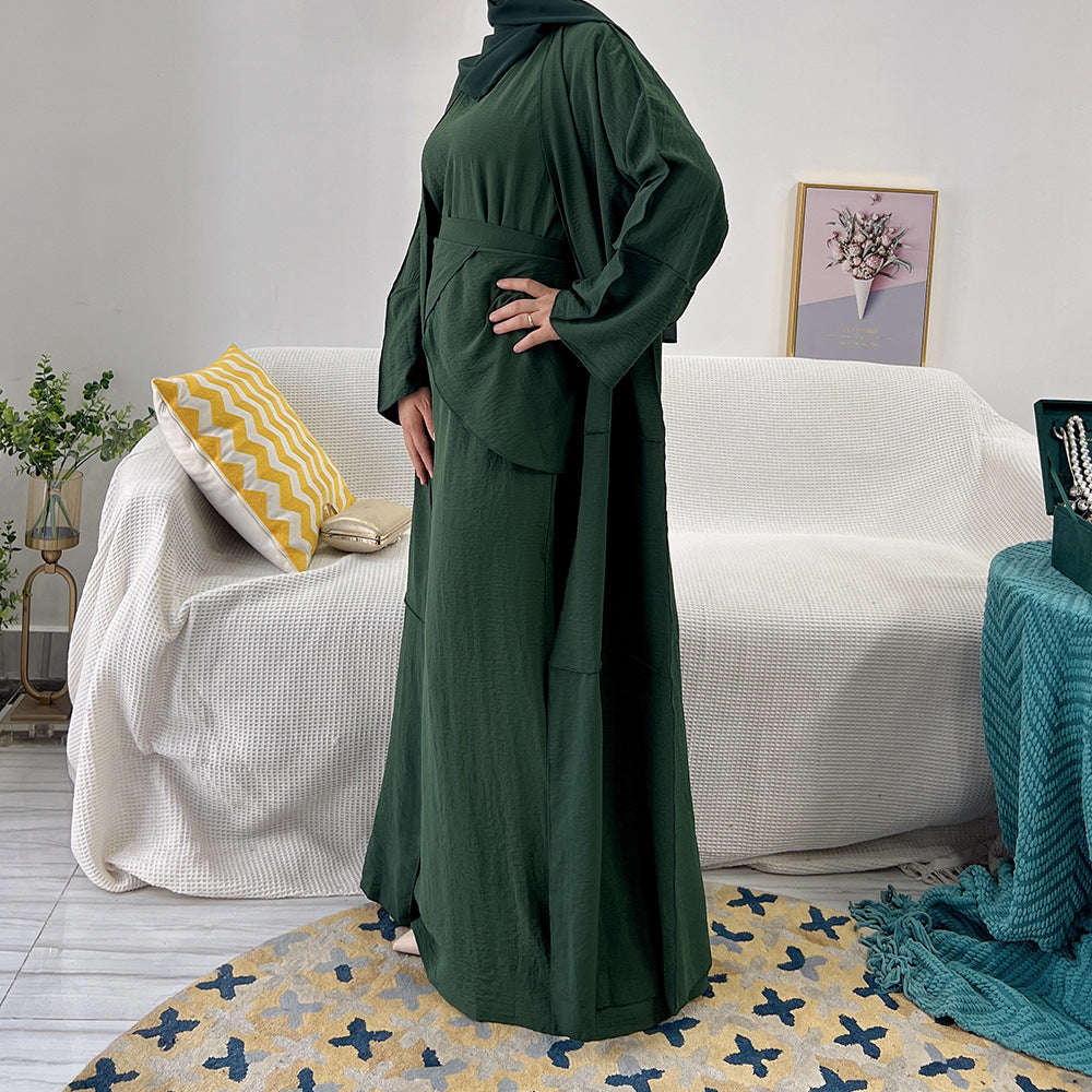522#NEW islamic clothing modest muslim abaya  3 pieces set