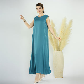 1584#EID Slip Dress Inner Basic Sleeveless Maix Dress Satin Abaya