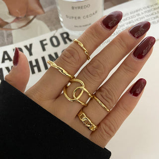 R5# 7pcs Fashion Jewelry Rings Set Hot Selling Metal Women Finger Ring for Girl Wedding Gifts