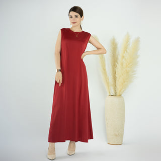 1584#EID Slip Dress Inner Basic Sleeveless Maix Dress Satin Abaya