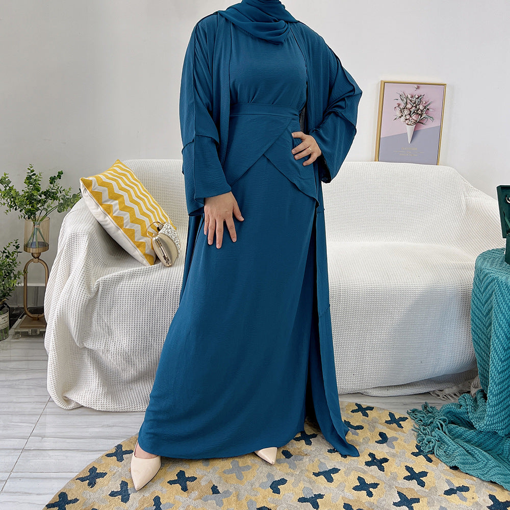 522#NEW islamic clothing modest muslim abaya  3 pieces set