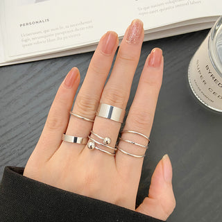 R5# 7pcs Fashion Jewelry Rings Set Hot Selling Metal Women Finger Ring for Girl Wedding Gifts