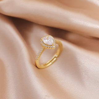 R6#Luxury Gold Color Pearl Zircon Rings for Woman Fashion Elegant Jewelry Gifts