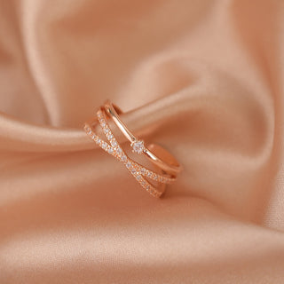 R6#Luxury Gold Color Pearl Zircon Rings for Woman Fashion Elegant Jewelry Gifts