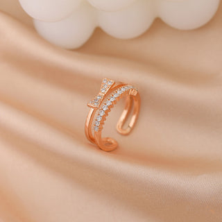 R6#Luxury Gold Color Pearl Zircon Rings for Woman Fashion Elegant Jewelry Gifts