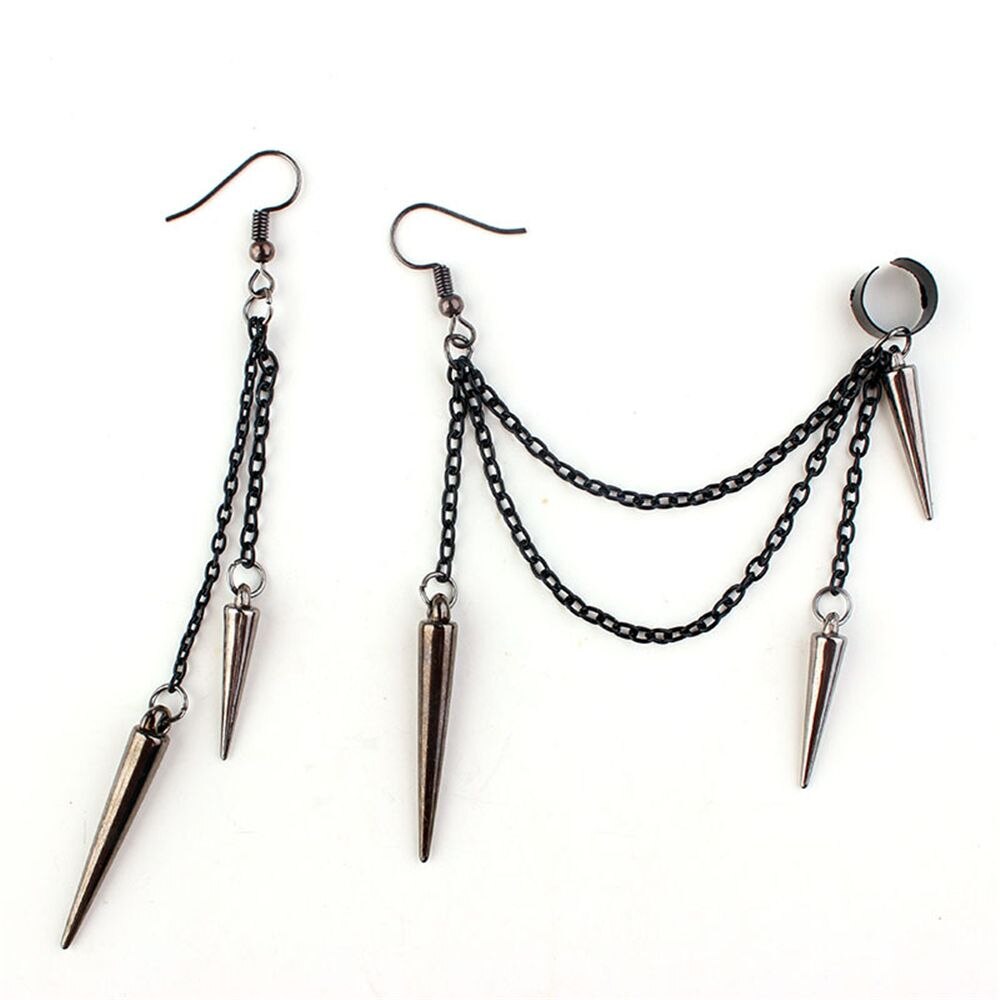 EM1#2022 1/2PC Men Punk Cross Stars Dangle Earrings Women Gothic Stainless Steel Cross Ear Stud Earrings Jewelry
