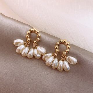 E2#  2022 New Design Irregular U-shaped Gold Earrings For Woman Korean Crystal Fashion Jewelry Unusual Accessories Party Girls