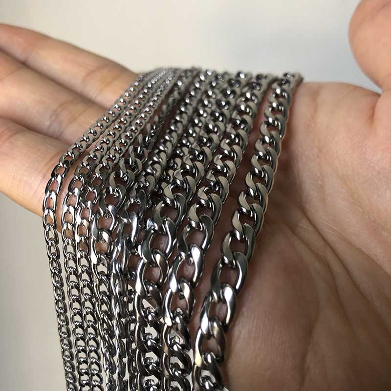NM1#Long Stainless Steel Chain Necklace Hip Hop for Women Men on The Neck Fashion Jewelry Accessories Choker Valentine's Day