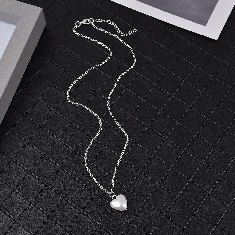 N8# Go Nice  2022 New Fashion Pearl Choker Necklace Cute Double Layer Chain  For Women Jewelry Girl Gift