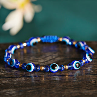 B2#Fashion New Rainbow Crystal Beads Resin Evil Eye Beaded  For Couple Friends Charm Lucky Adjustable Bracelets